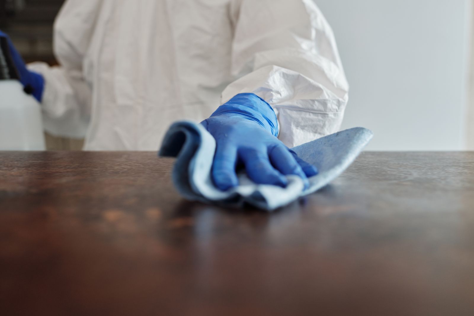 Professional Biohazard Cleaning Preparation Pexels Cleaner in protective equipment preparing disinfectant supplies
